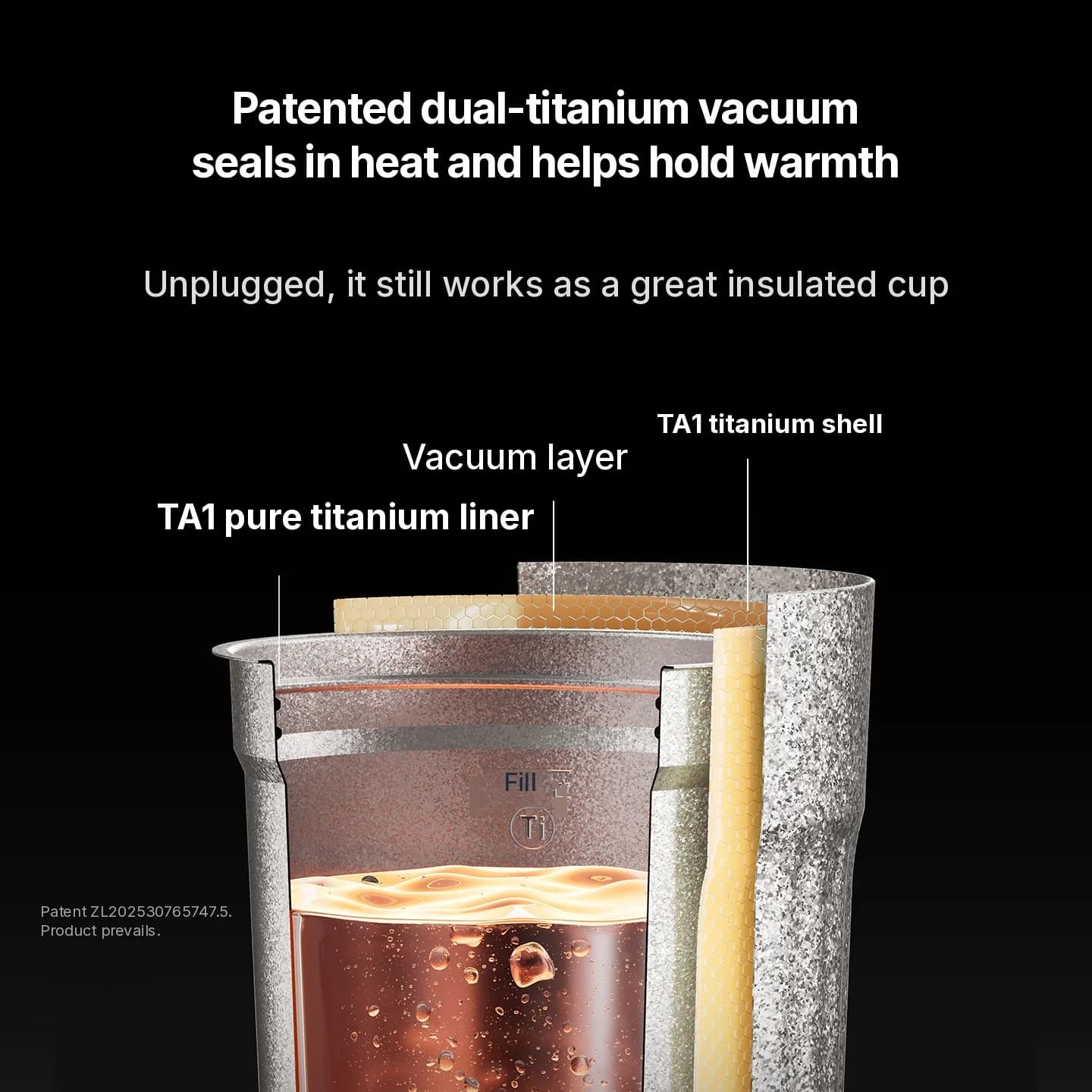 Ceașcă electrică portabilă din titan 400ml afișaj temperatură