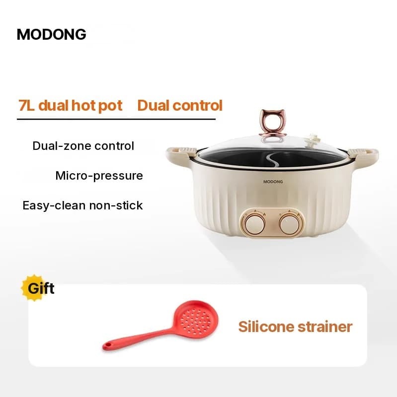 Oală electrică pentru hot pot cu divizor, 6L-8L, 220V, 5-6 persoane