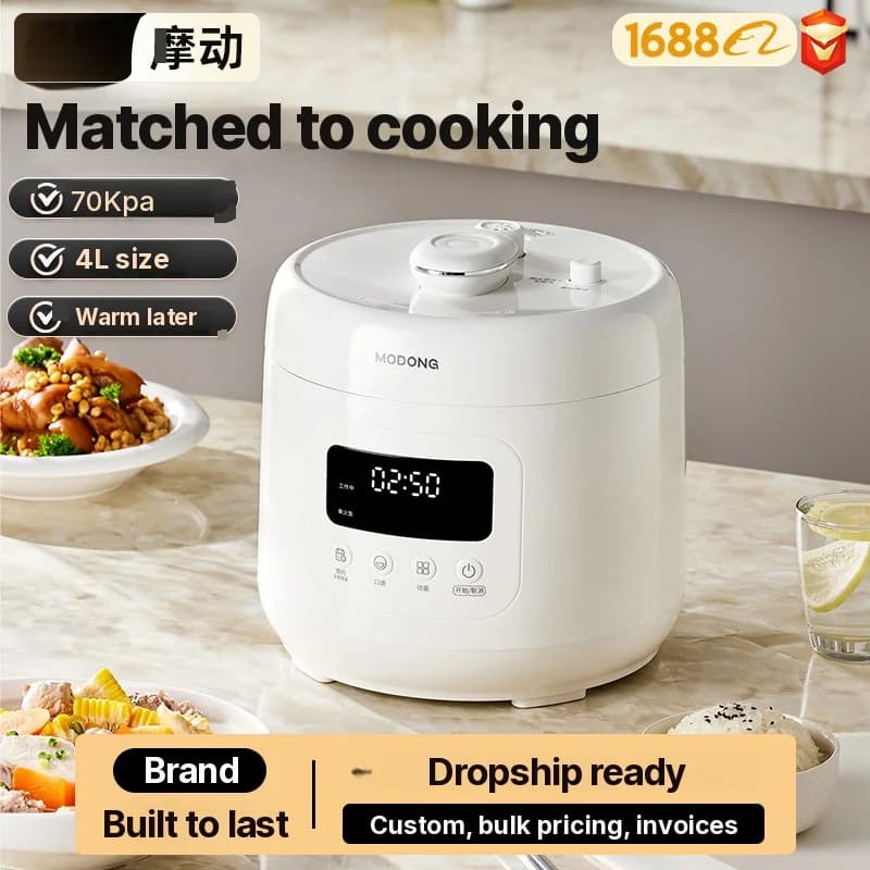Oală electrică sub presiune 4L cu căptușeală ceramică, 800W, timer 17-24H