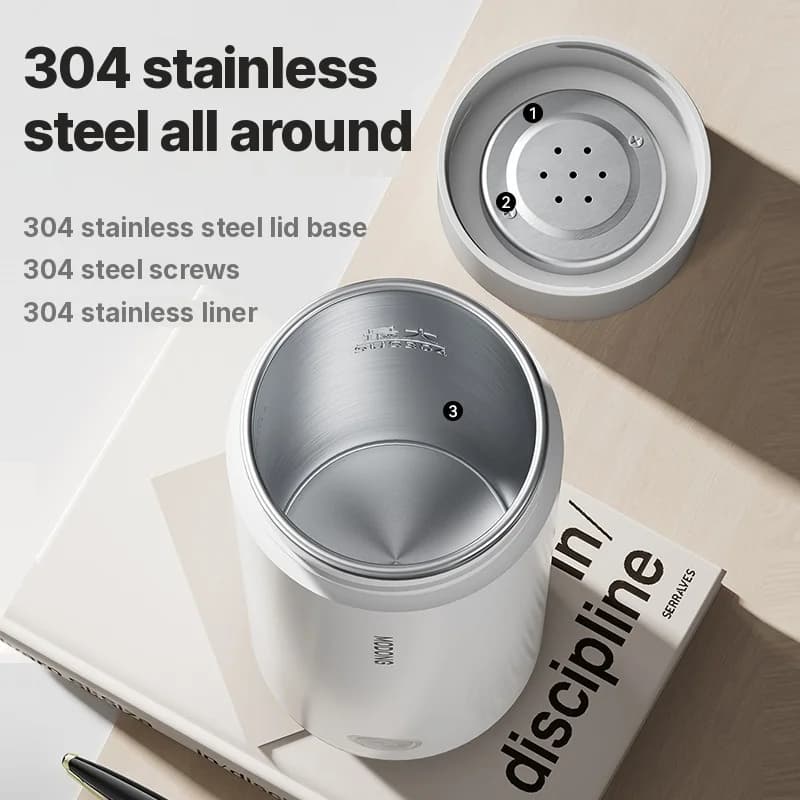 Cană electrică portabilă de încălzire 304 oțel inoxidabil 300ml 220V