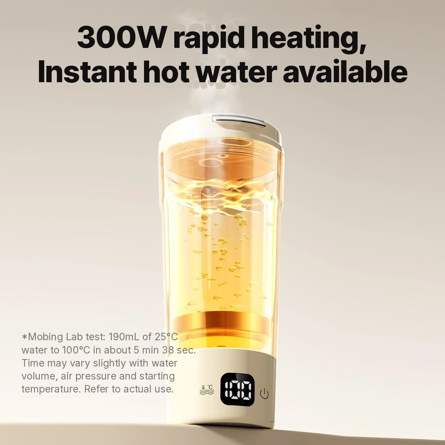 Cană electrică portabilă de încălzire, 400mL, 7 setări de temperatură
