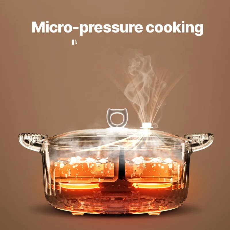 Oală electrică hot pot cu două zone de 7L și control independent al temperaturii