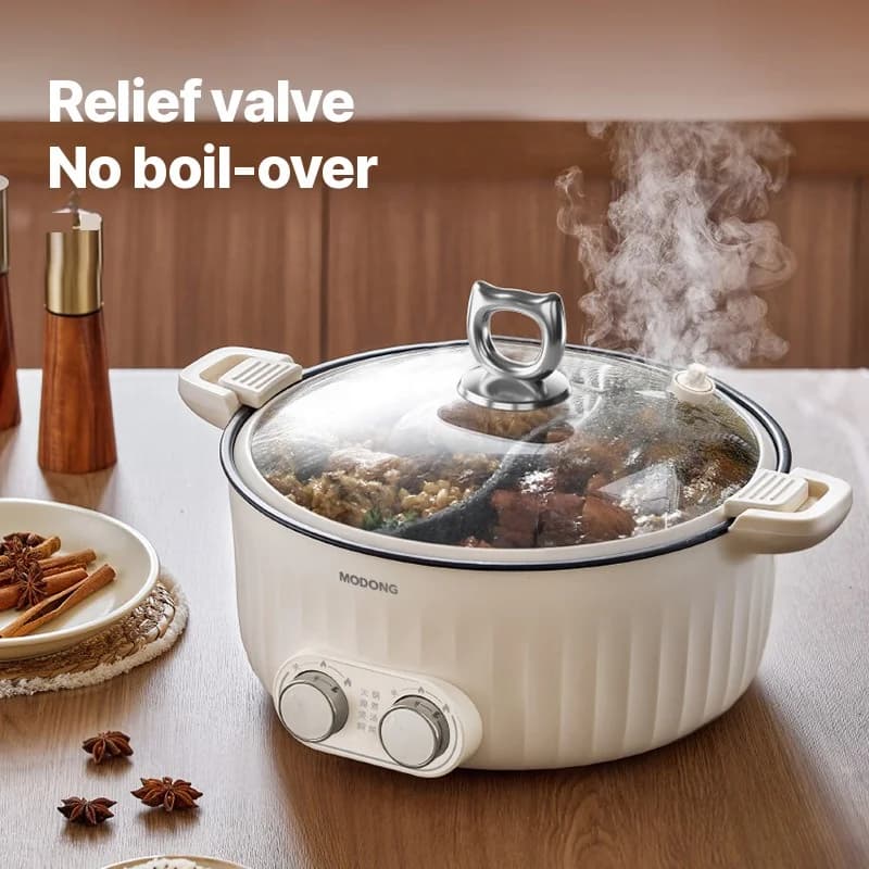 Oală electrică hot pot cu două zone de 7L și control independent al temperaturii