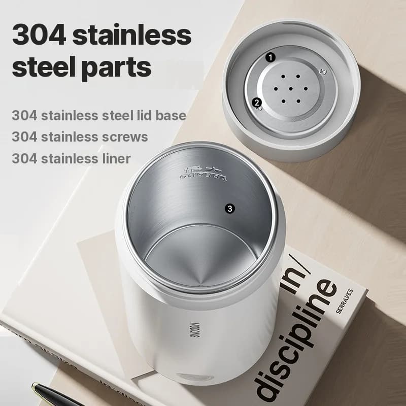 Cană electrică portabilă pentru încălzirea apei, căptușeală 304 300ml