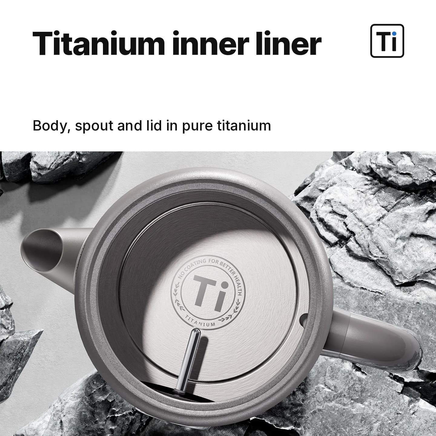 Fierbător electric din titan pur 1.8L cu afișaj al temperaturii