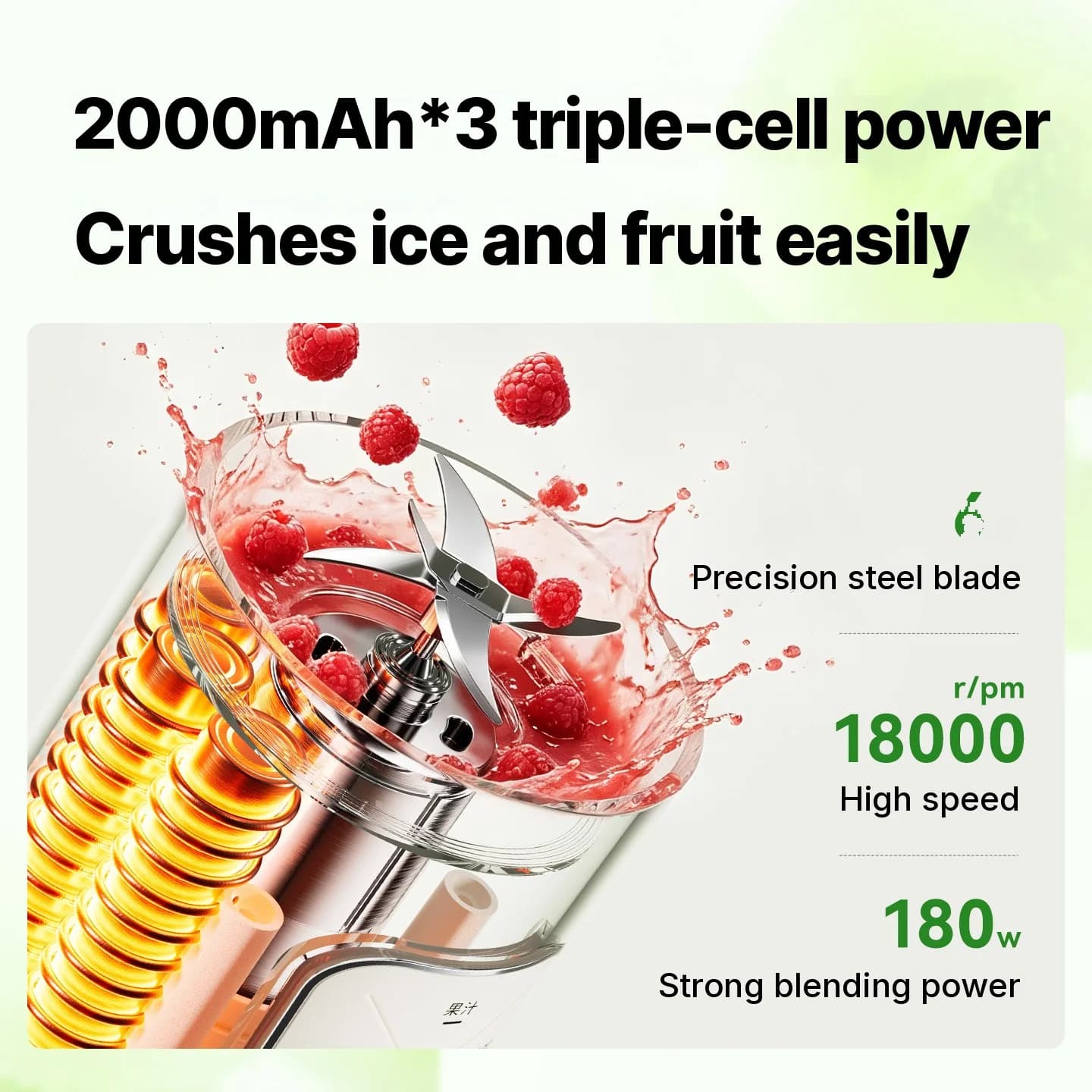 Pahar portabil cu blender wireless pentru suc și smoothie-uri