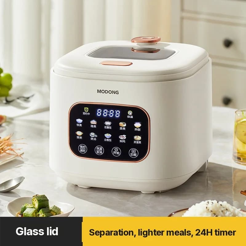 Oală de orez electrică 3L cu fereastră de sticlă și timer