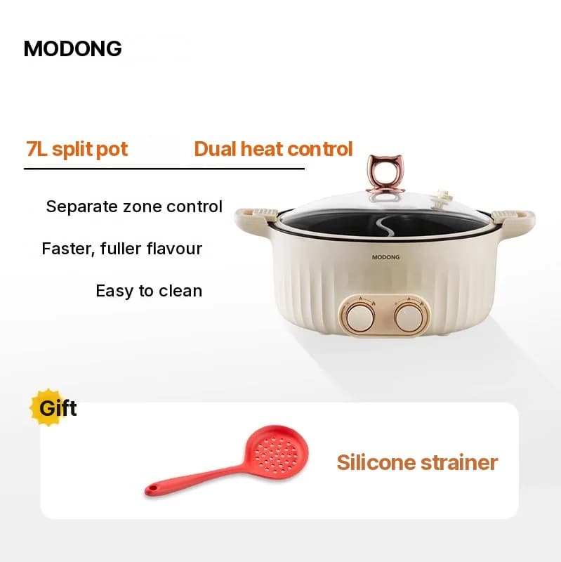 Oală electrică cu compartiment despărțitor 6L-8L, 220V, 5-6 persoane