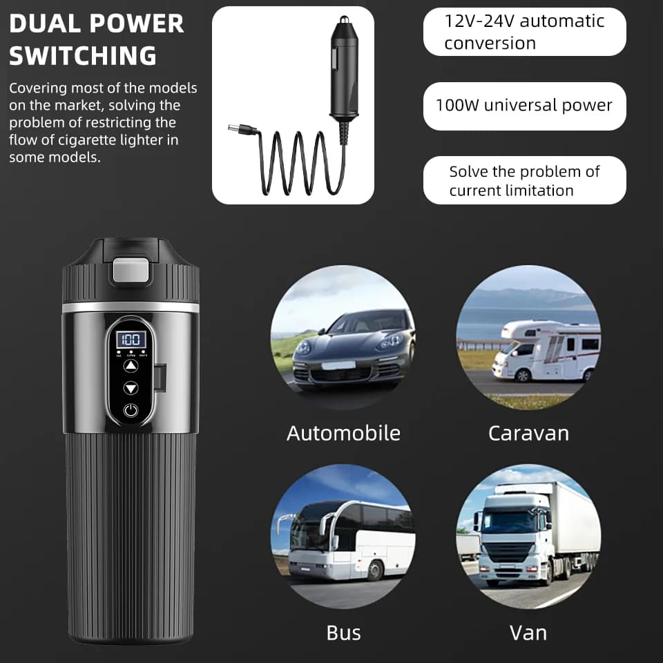 Ceașcă electrică încălzitoare 500ml 12V/24V