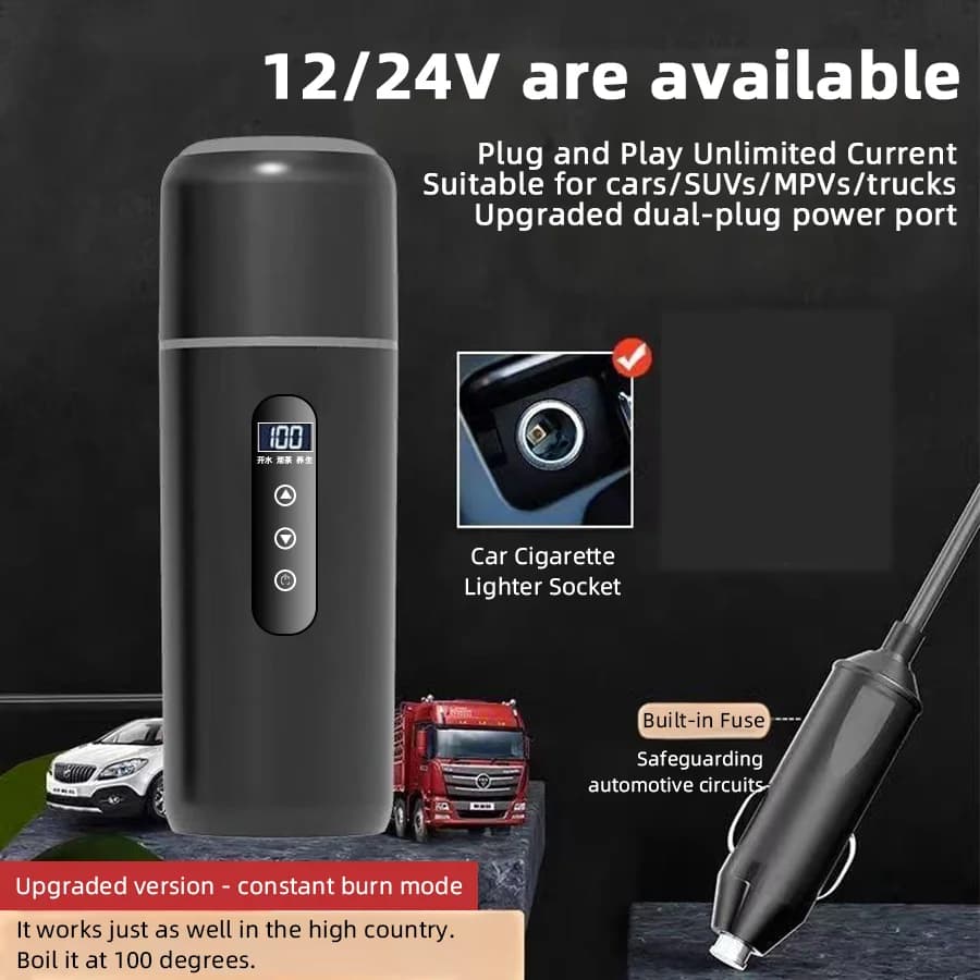 Cană termică auto 500ml cu ecran tactil smart