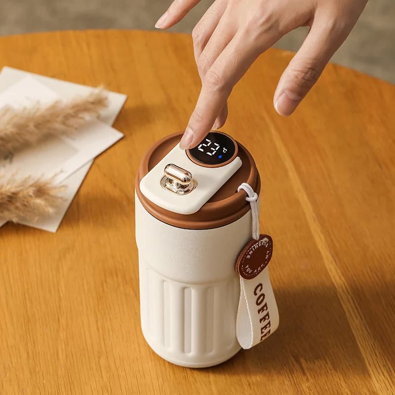 Cană termos 450ml cu afișaj de temperatură