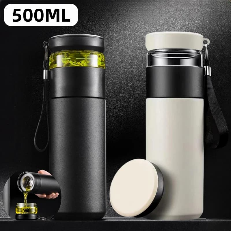 Sticlă termos 500ml cu infuzor de ceai