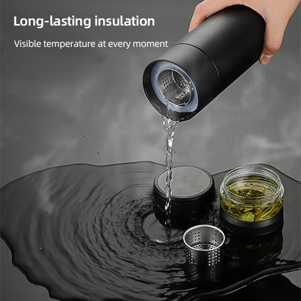 Sticlă termos 500ml cu infuzor de ceai