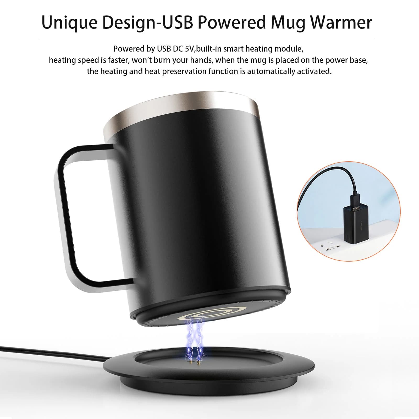 Cană de cafea încălzită USB, 12oz