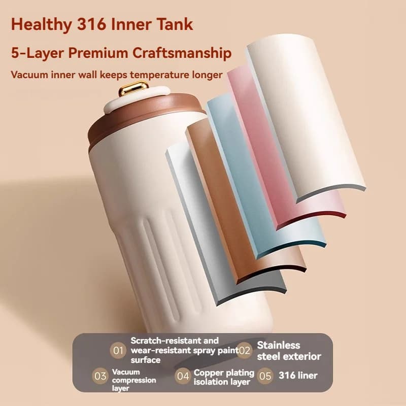 Sticlă termos 450ml cu afișaj de temperatură
