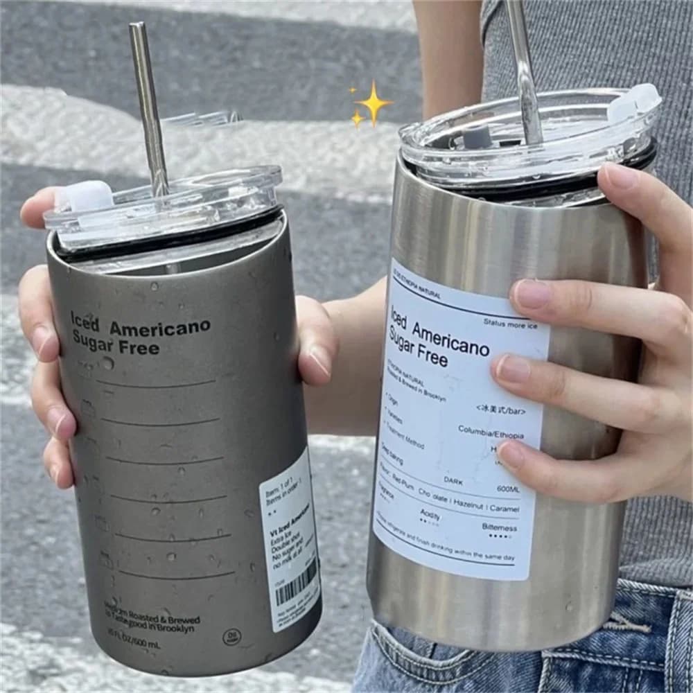 Cană termos cu pai 600ml