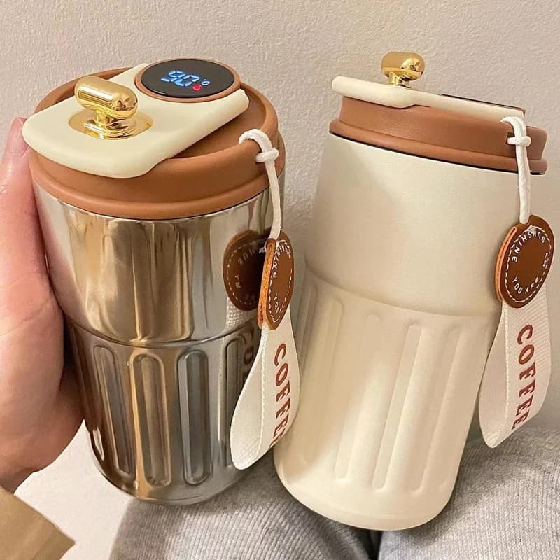 Sticlă termos 450ml cu afișaj de temperatură