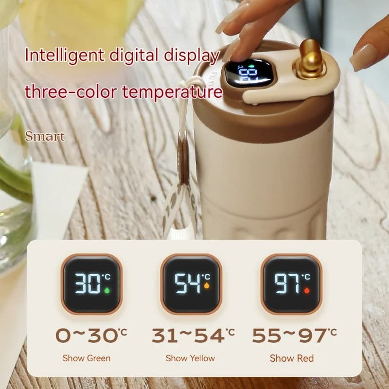 Sticlă termos 450ml cu afișaj de temperatură