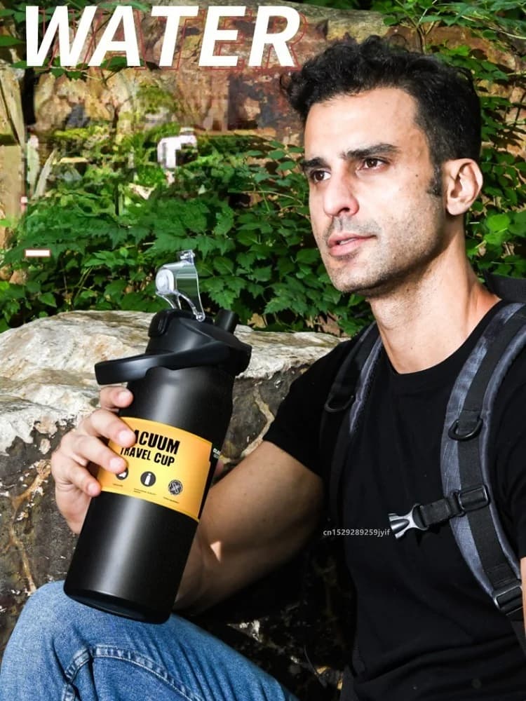 Termos sport mare cu pai 0.8-1.5L